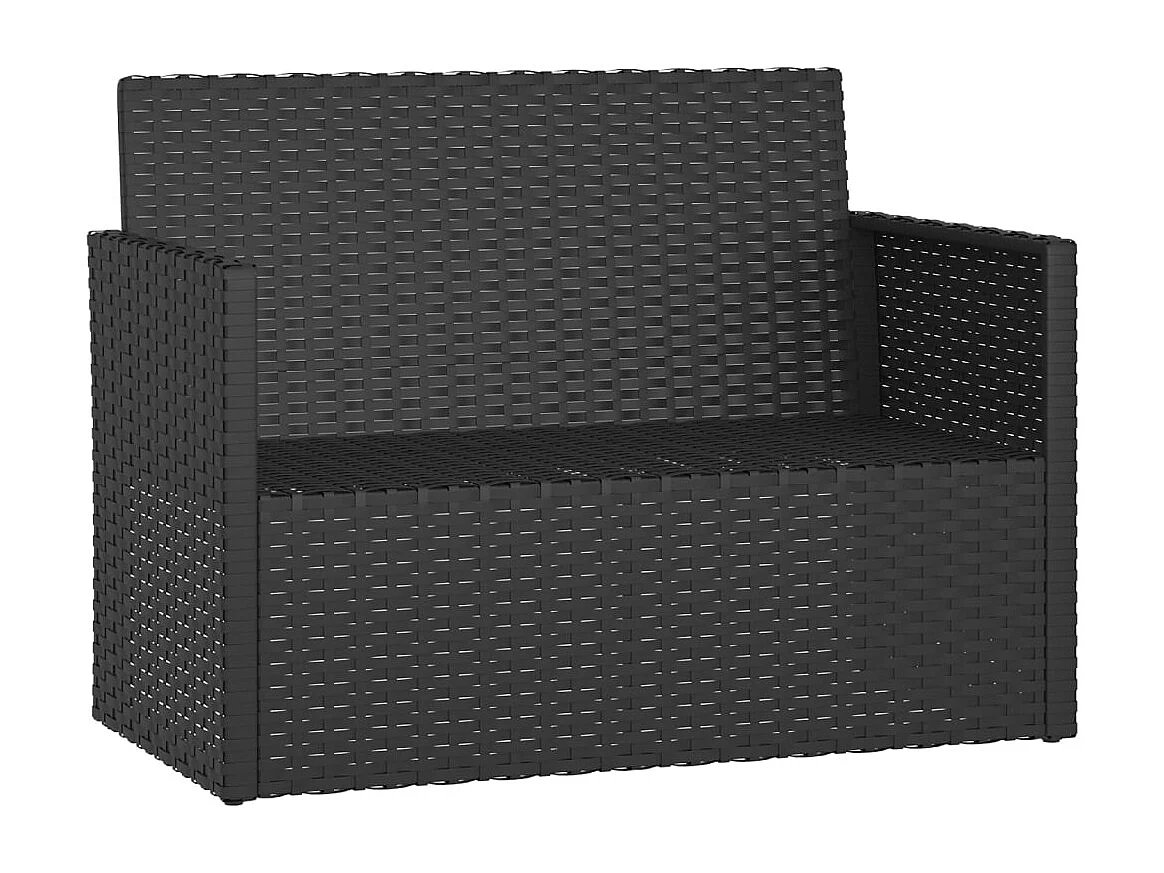 Banc de jardin avec coussins Noir 105cm Résine tressée