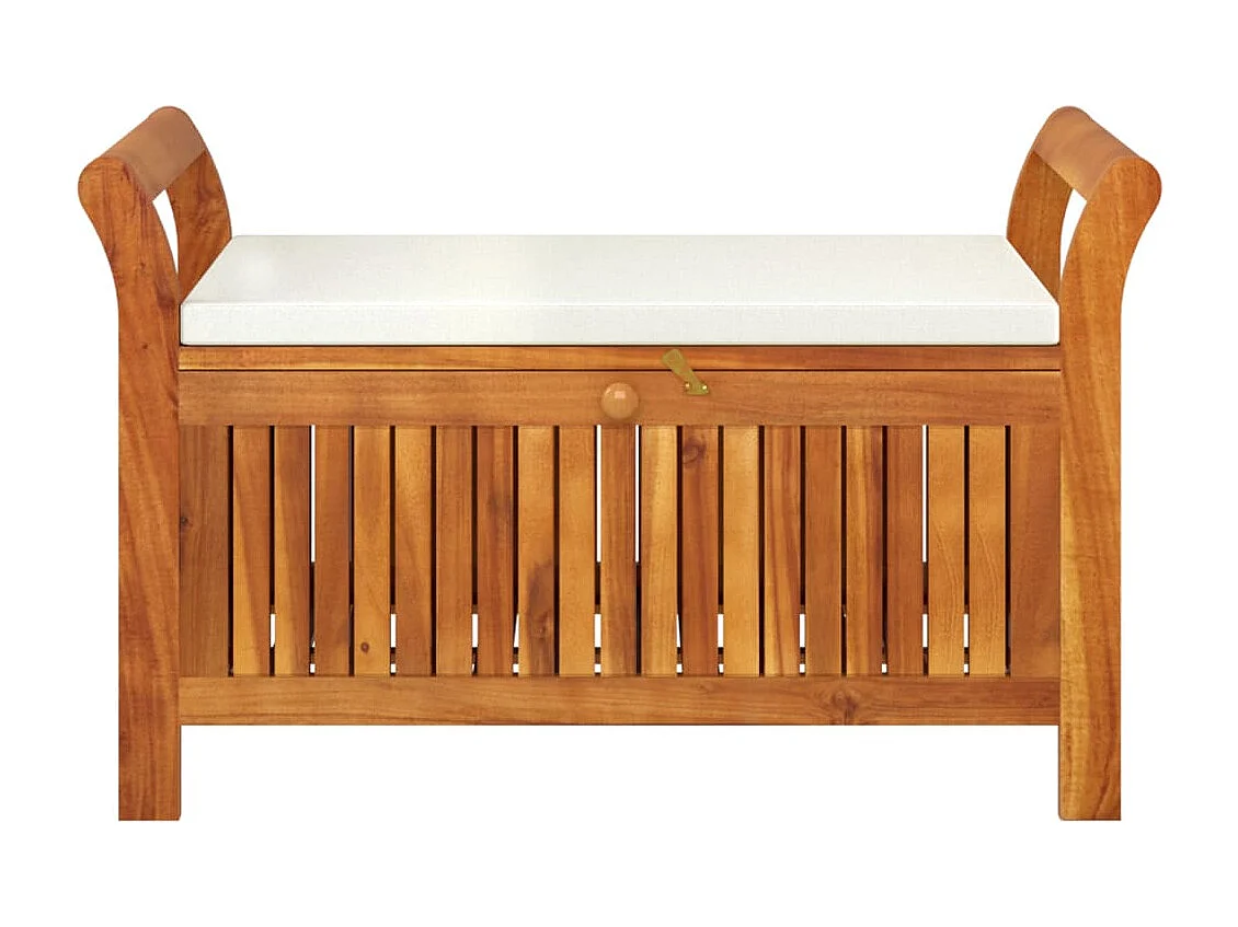 Banc de rangement de jardin avec coussin 91cm Bois d'acacia