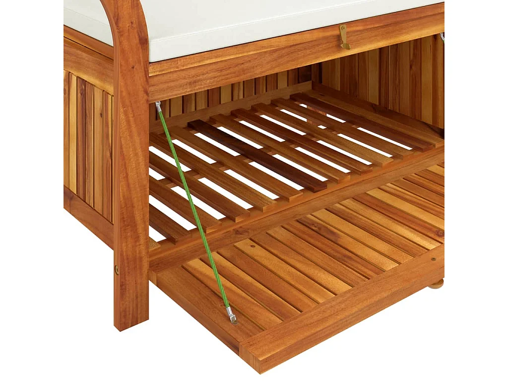 Banc de rangement de jardin avec coussin 91cm Bois d'acacia