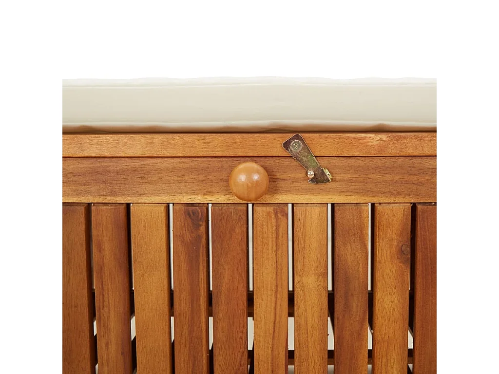 Banc de rangement de jardin avec coussin 91cm Bois d'acacia