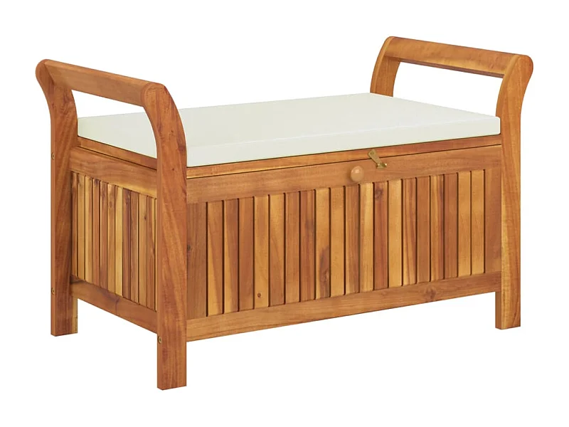 Banc de rangement de jardin avec coussin 91cm Bois d'acacia