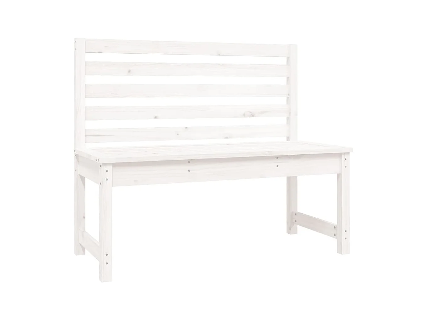Banc de jardin blanc 109cm bois massif de pin