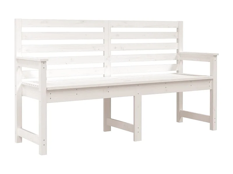 Banc de jardin blanc 159,5x48x91,5 bois massif de pin