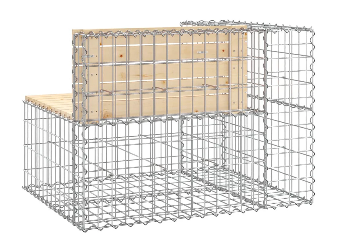 Banc de jardin design gabion 92x71x65,5 bois massif de pin