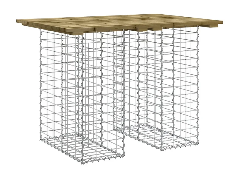 Banc de jardin design gabion 100x70x72 bois de pin imprégné