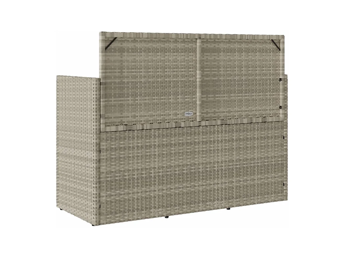 Banc de jardin avec coussins gris clair résine tressée