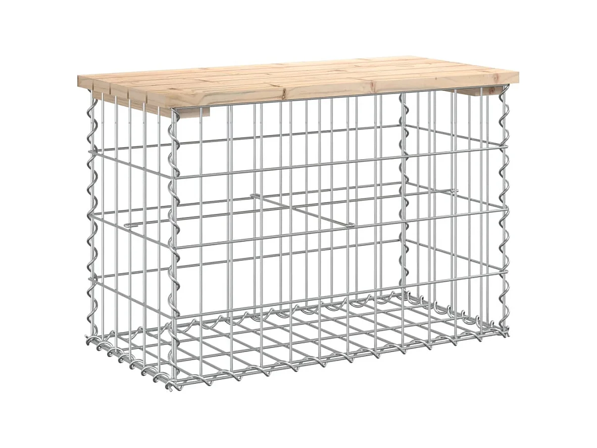 Banc de jardin design de gabion 63x31,5x42 bois massif de pin