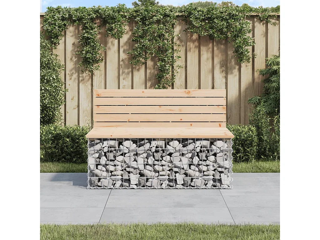 Banc de jardin design de gabion 103x70x65 bois massif de pin