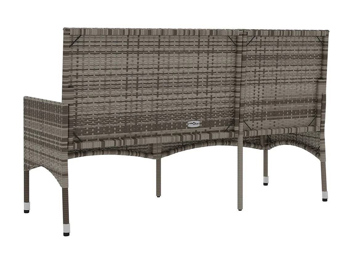 Banc de jardin à 3 places avec coussins Gris Résine tressée