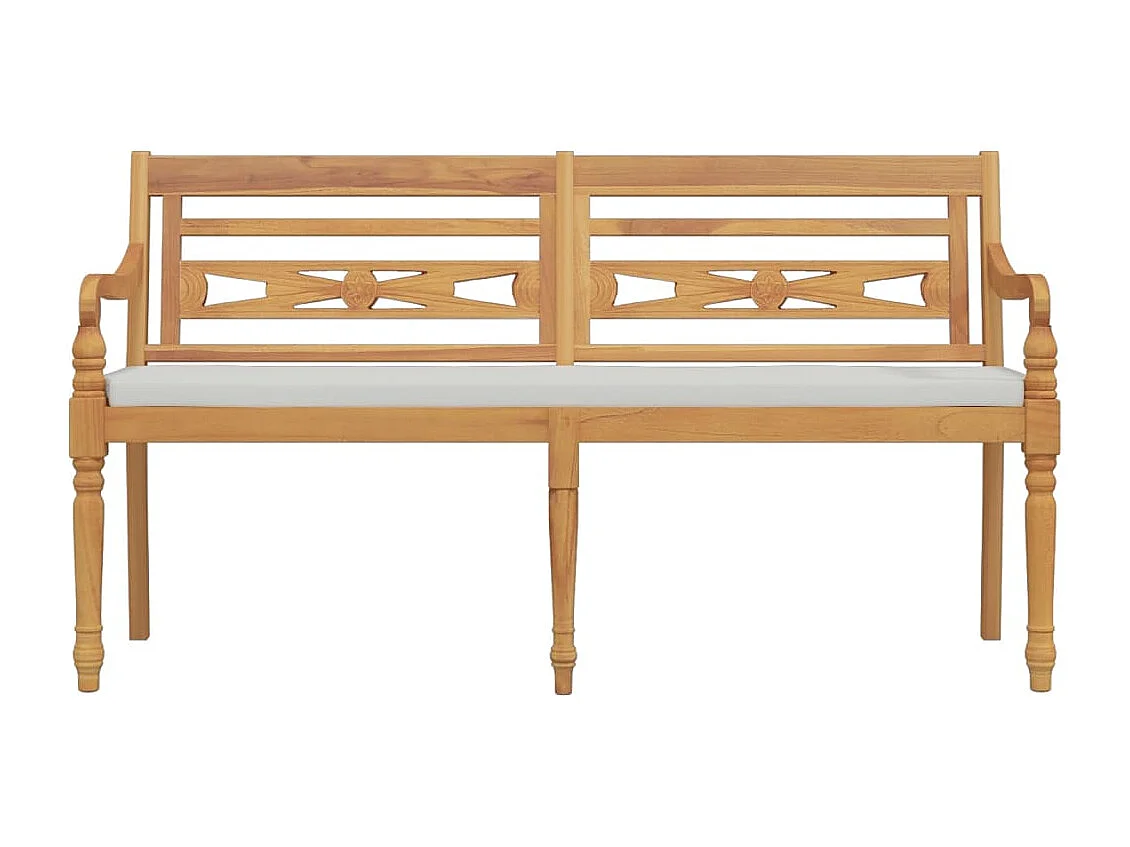 Banc Batavia avec coussin 150cm Bois de teck massif