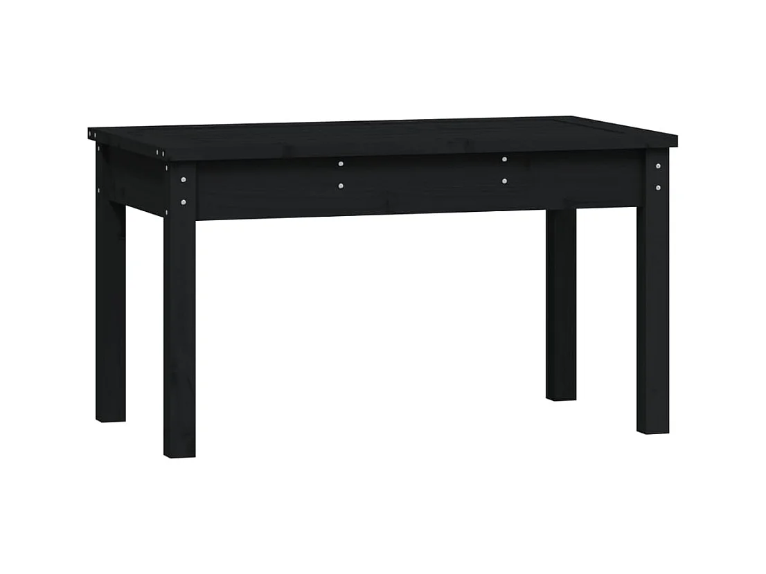 Banc de jardin noir 80x44x45 bois massif de pin