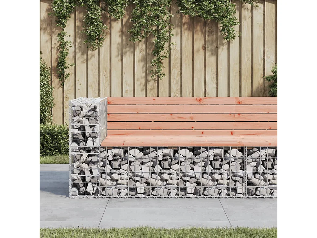 Banc jardin design gabion 122x71x65,5 bois massif de douglas