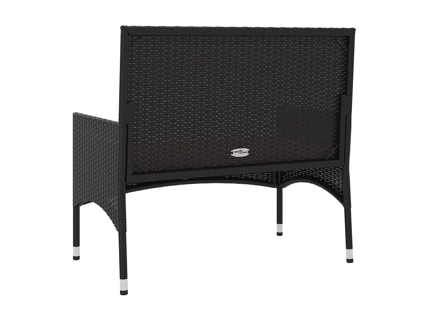 Banc de Jardin à 2 Places avec Coussins Noir Résine Tressée