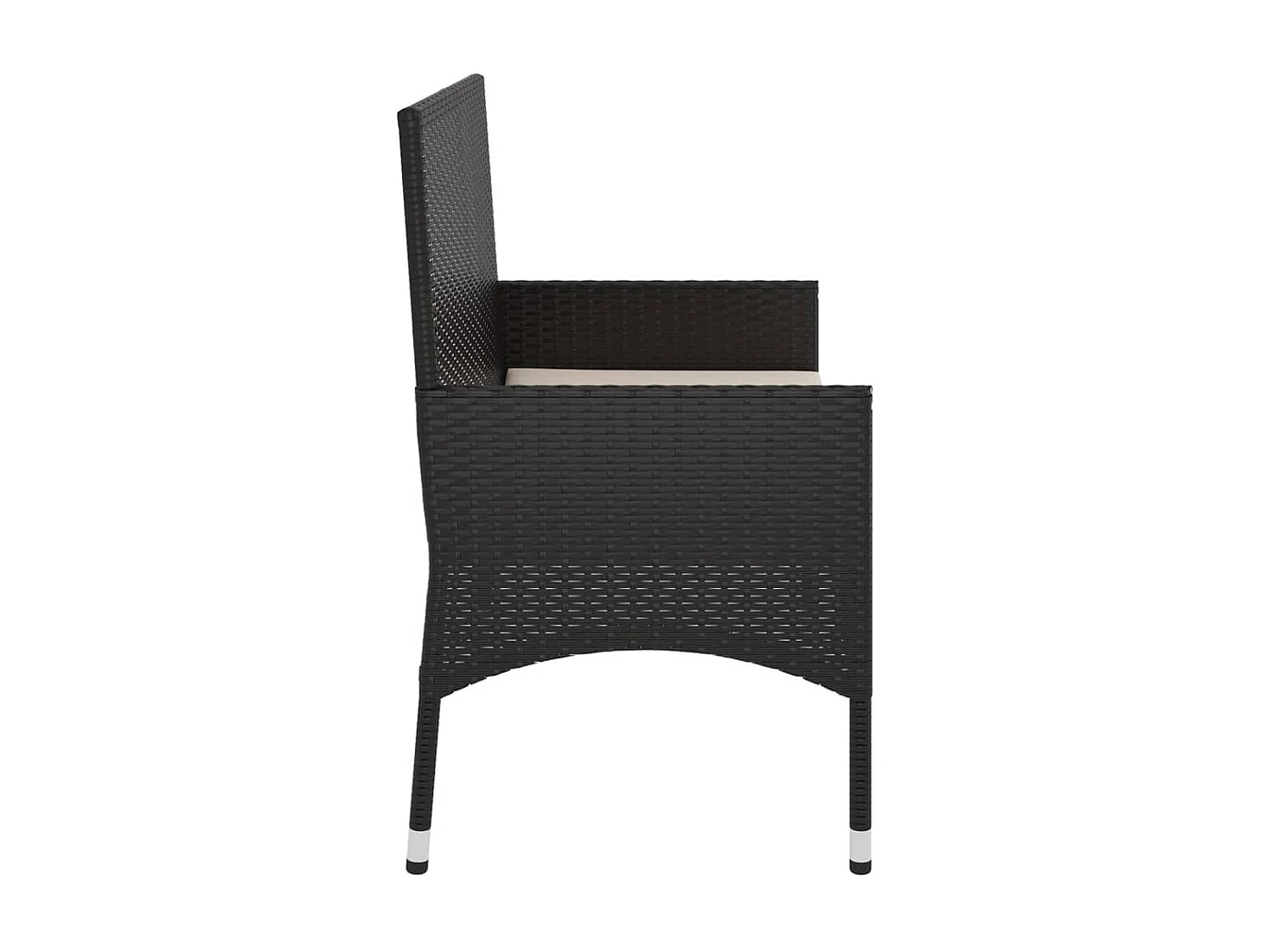 Banc de Jardin à 2 Places avec Coussins Noir Résine Tressée