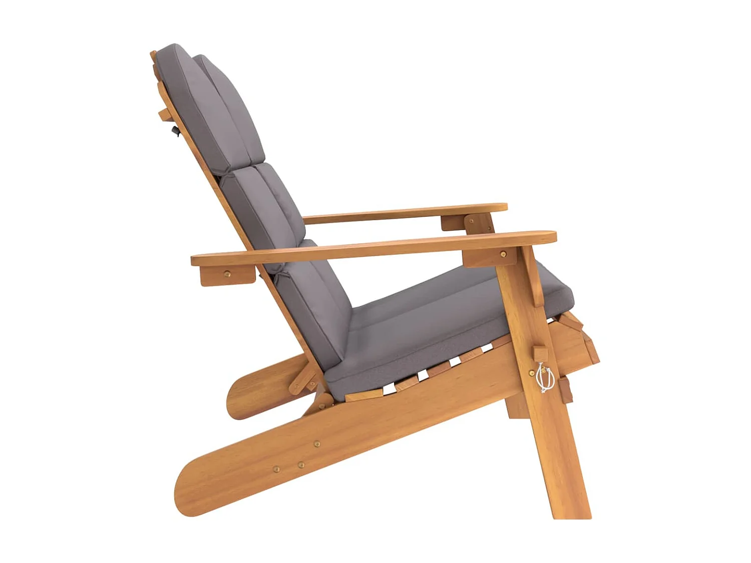 Banc de jardin Adirondack et coussins 126cm bois massif acacia