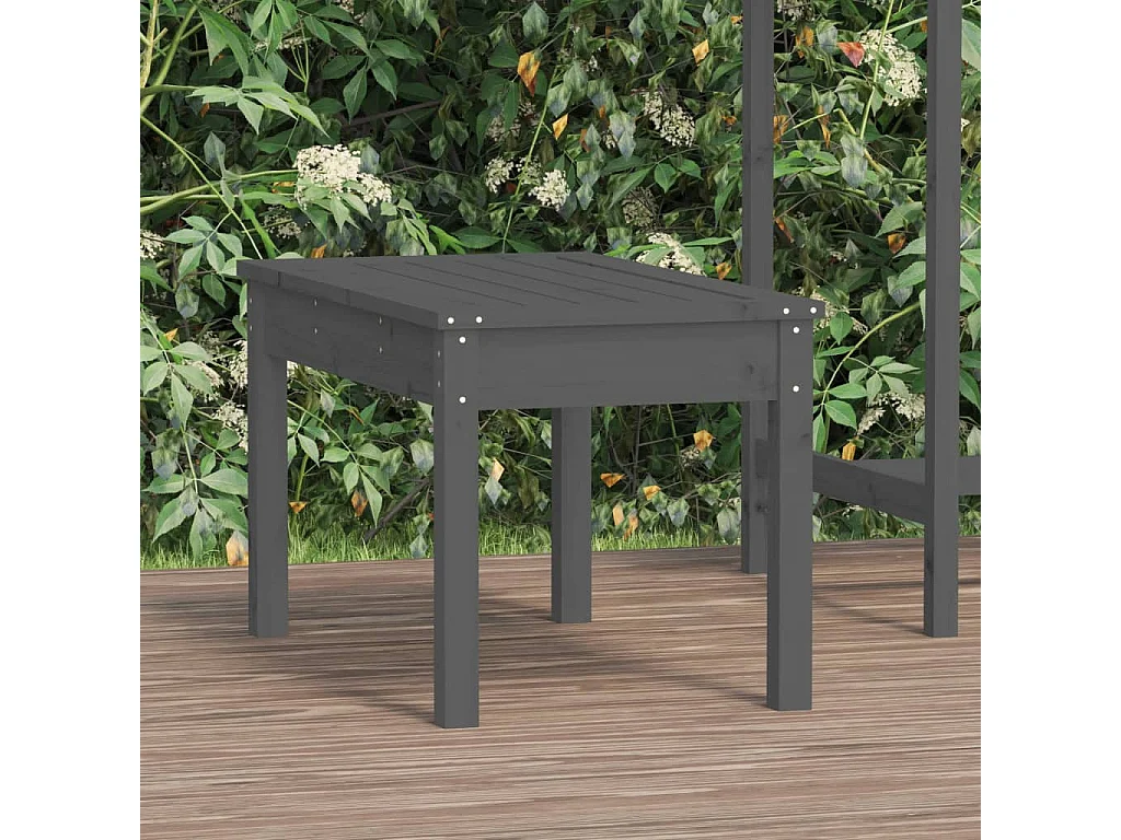 Banc de jardin gris 80x44x45 bois massif de pin