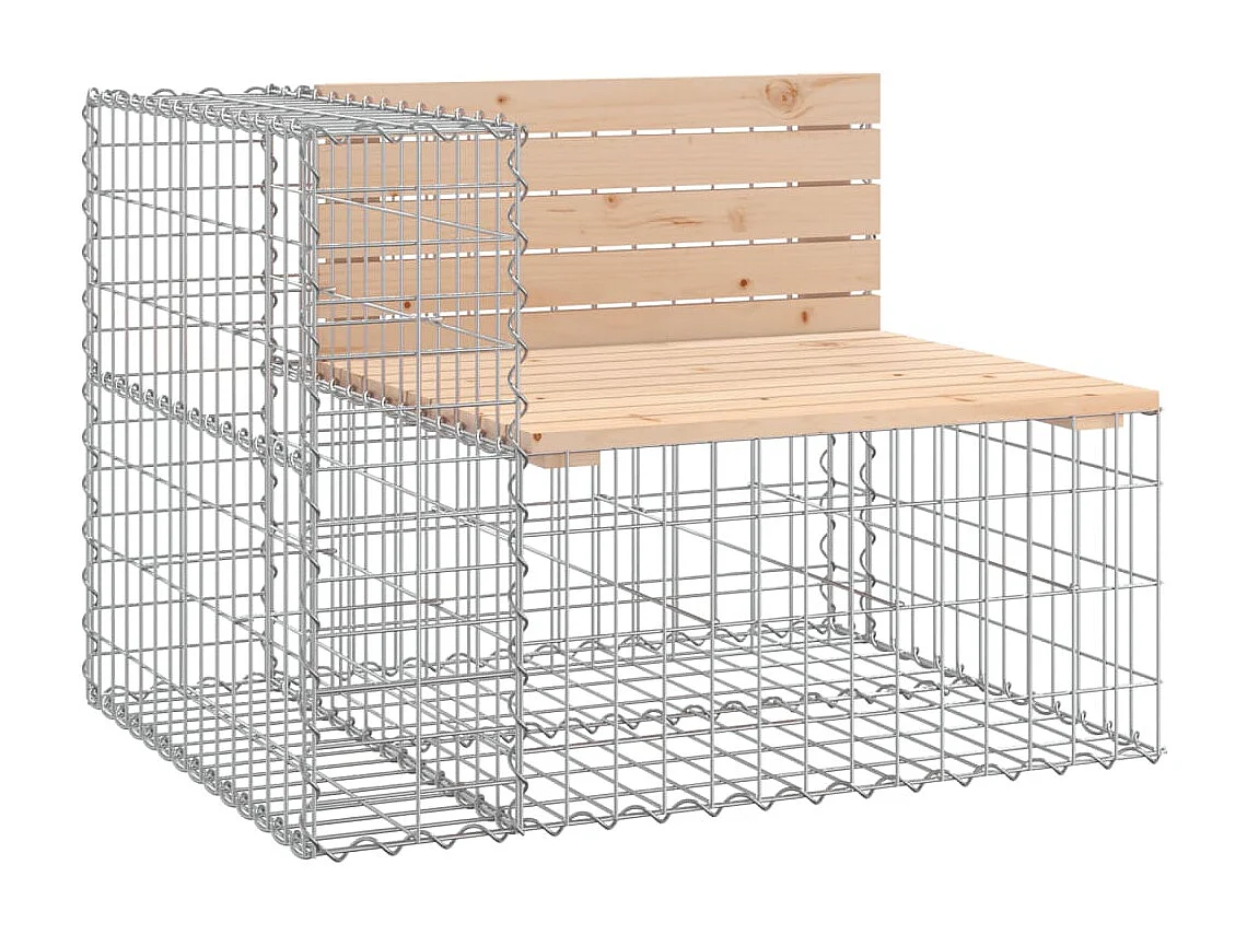 Banc de jardin design gabion 184x71x65,5 bois massif de pin