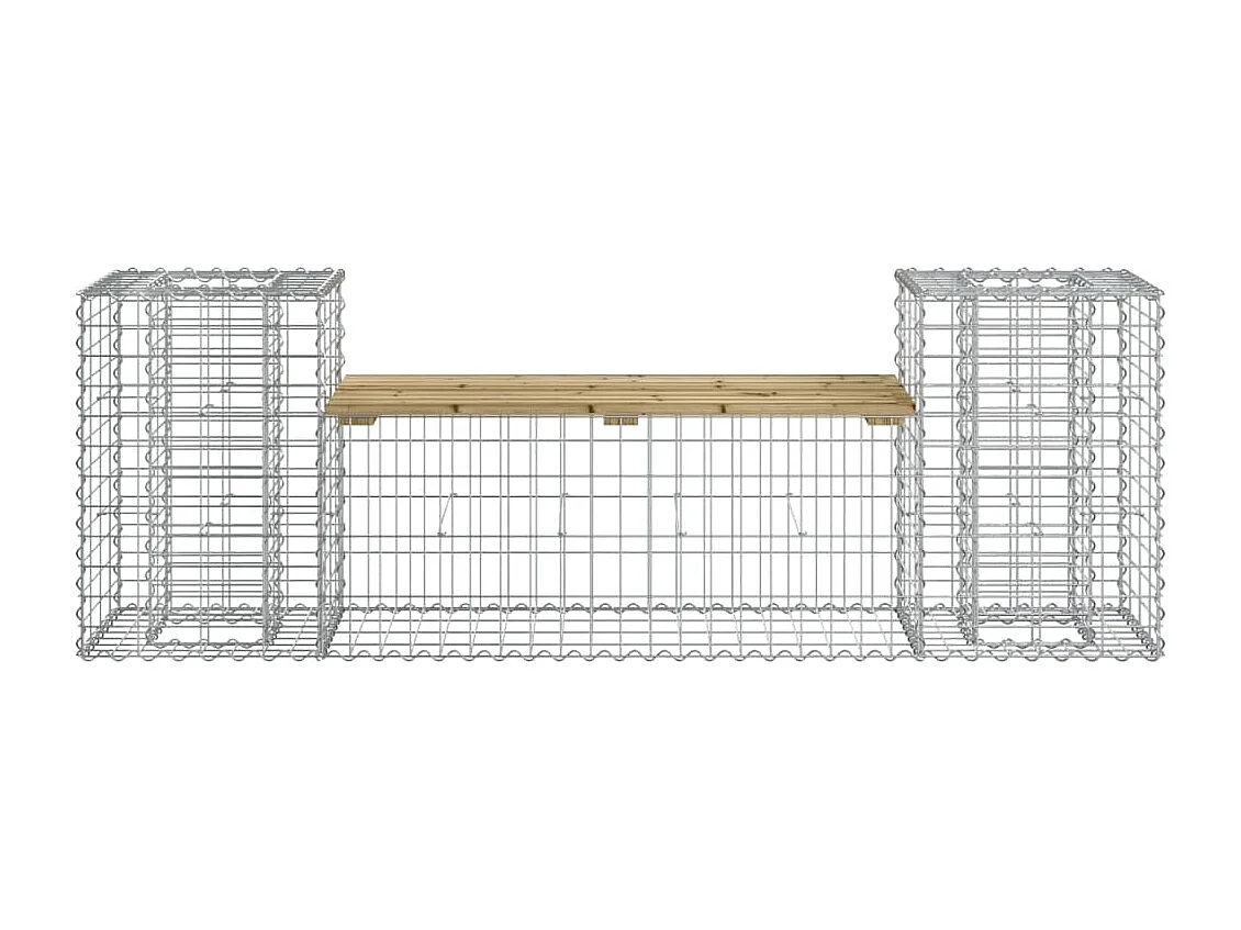 Banc de jardin design gabion 183x41x60,5 bois de pin imprégné