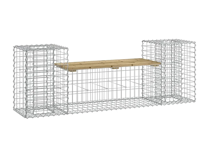 Banc de jardin design gabion 183x41x60,5 bois de pin imprégné