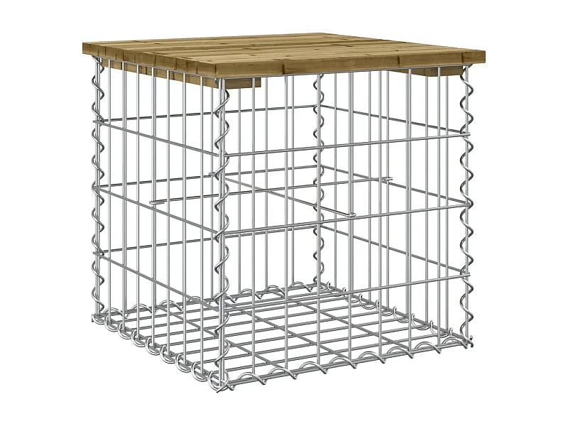 Banc de jardin design gabion 43x44x42 bois de pin imprégné