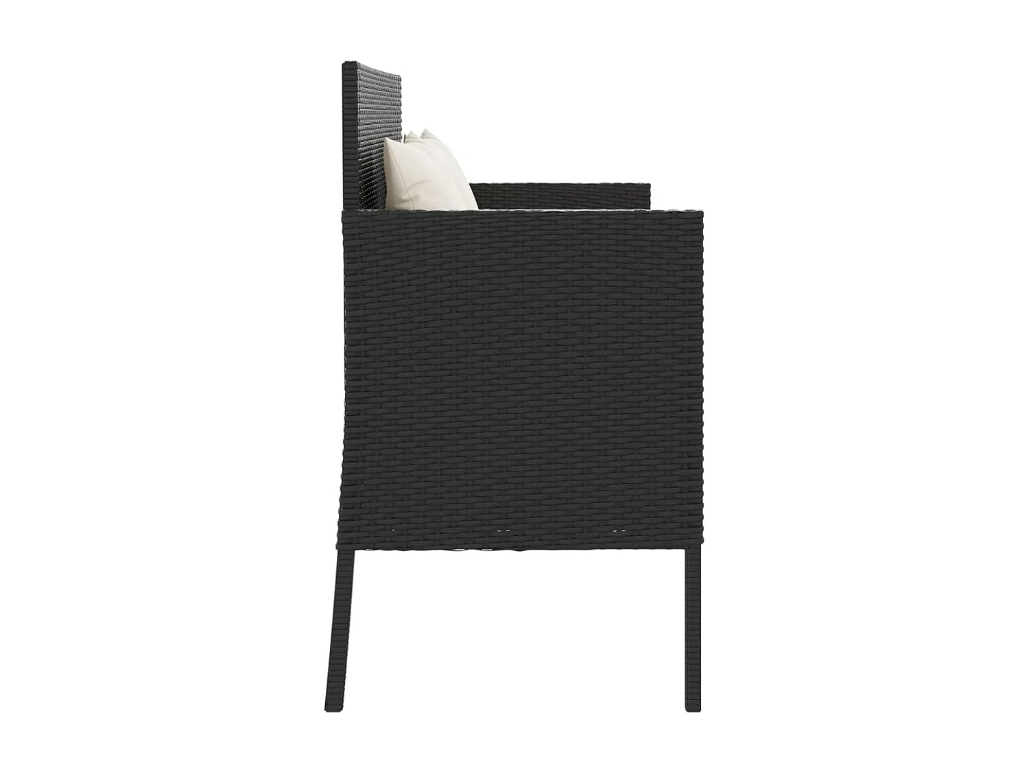 Banc de jardin avec coussins noir résine tressée