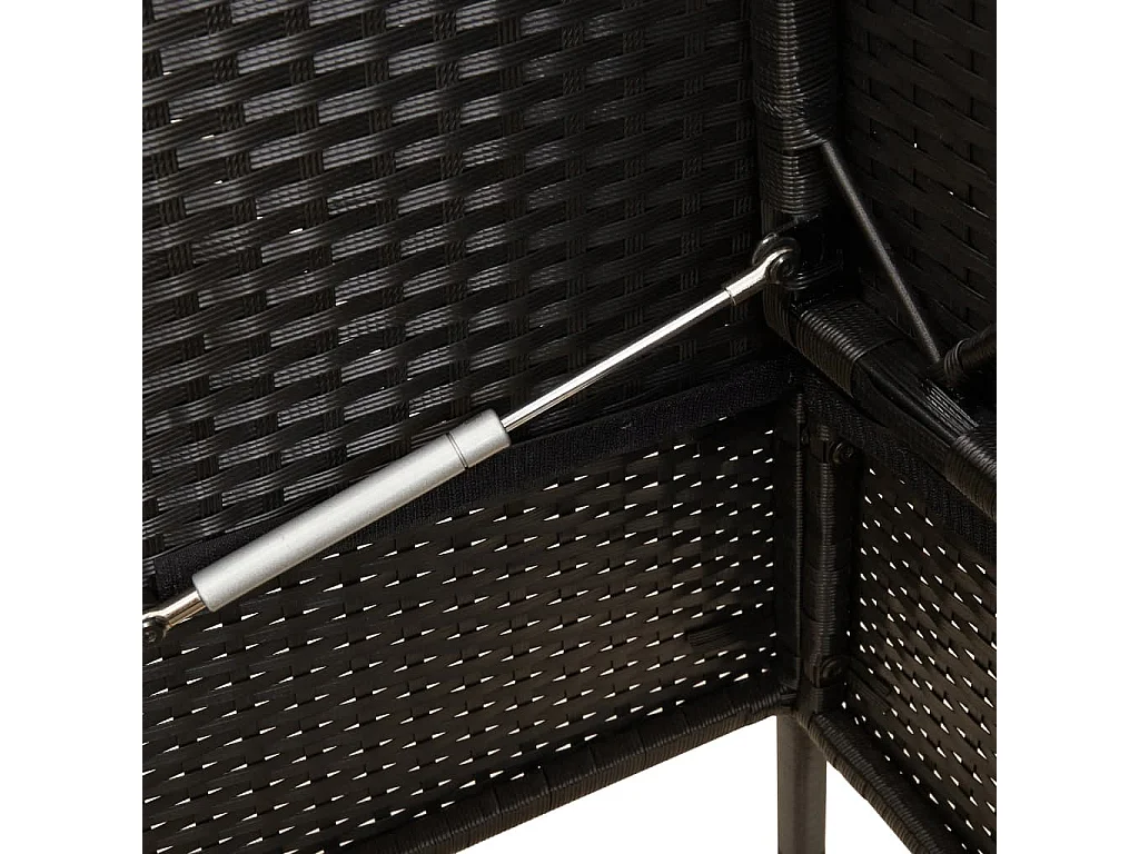 Banc de jardin avec coussins noir résine tressée