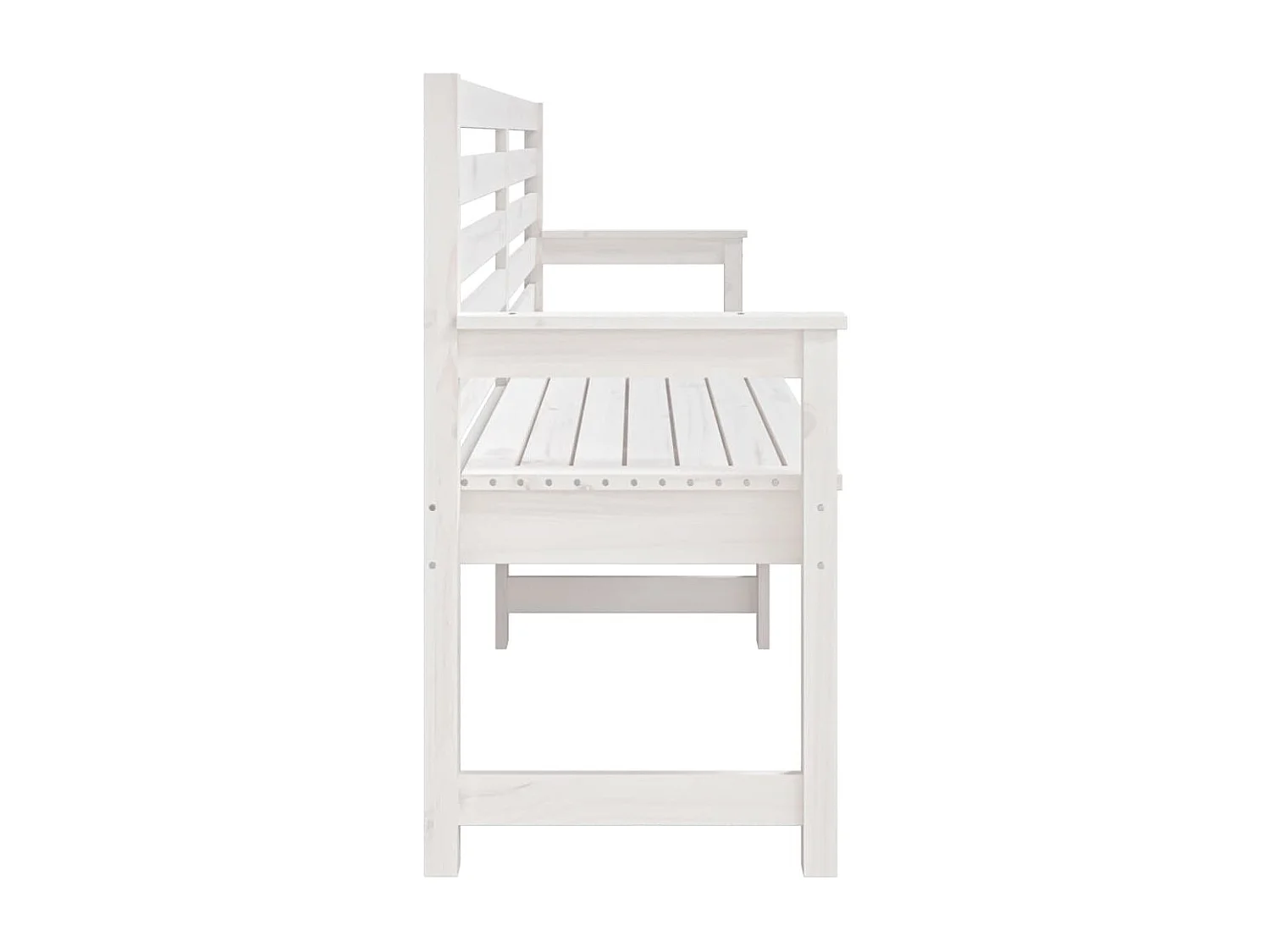 Banc de jardin blanc 203,5x48x91,5 bois massif de pin