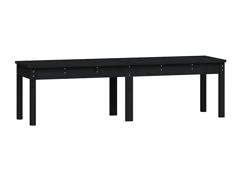 Banc de jardin à 2 places noir 159,5x44x45 bois massif de pin
