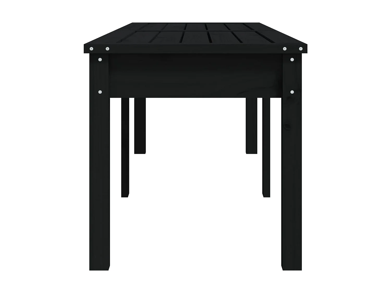 Banc de jardin à 2 places noir 159,5x44x45 bois massif de pin