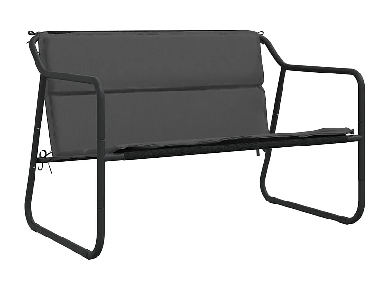 Banc de jardin à 2 places avec coussin anthracite acier