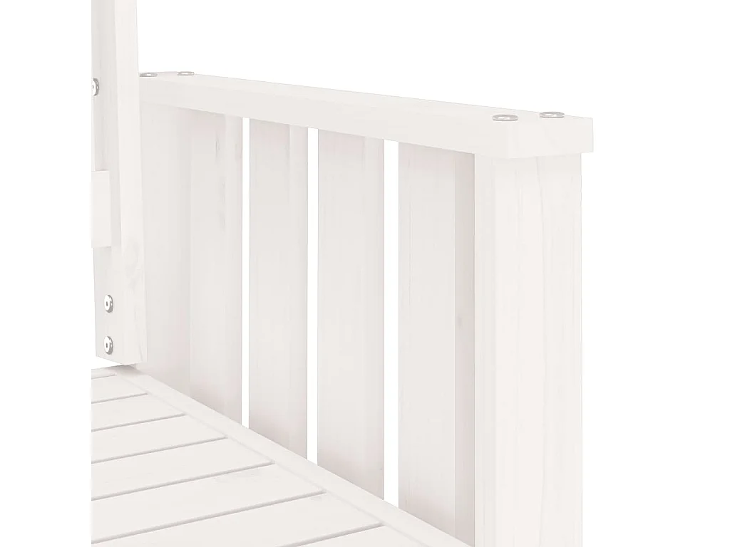 Banc de jardin avec table 2 places blanc bois massif de pin