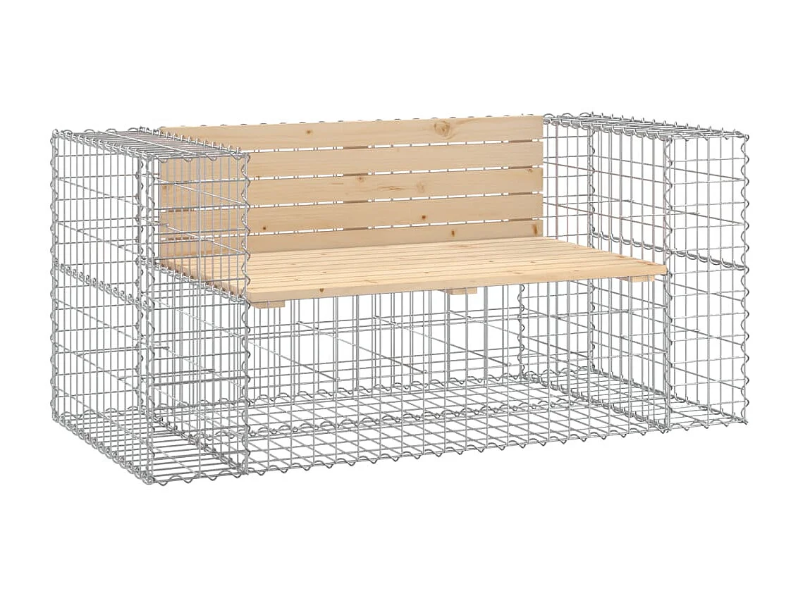 Banc de jardin design gabion 143x71x65,5 bois massif de pin