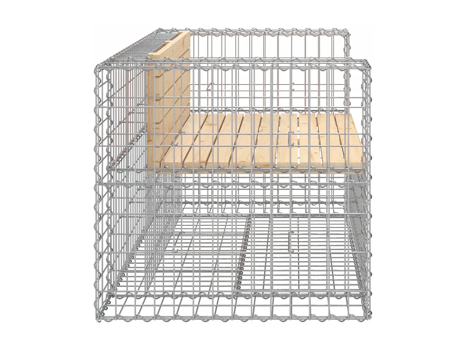 Banc de jardin design gabion 143x71x65,5 bois massif de pin