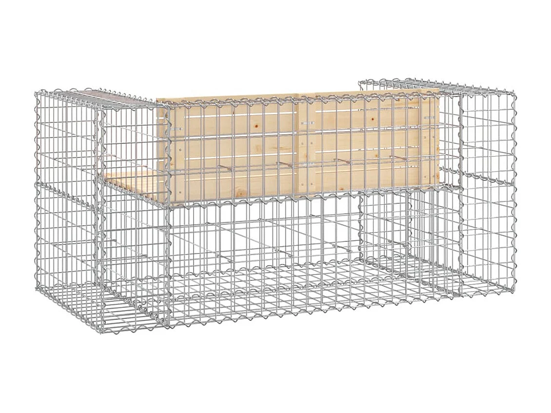 Banc de jardin design gabion 143x71x65,5 bois massif de pin