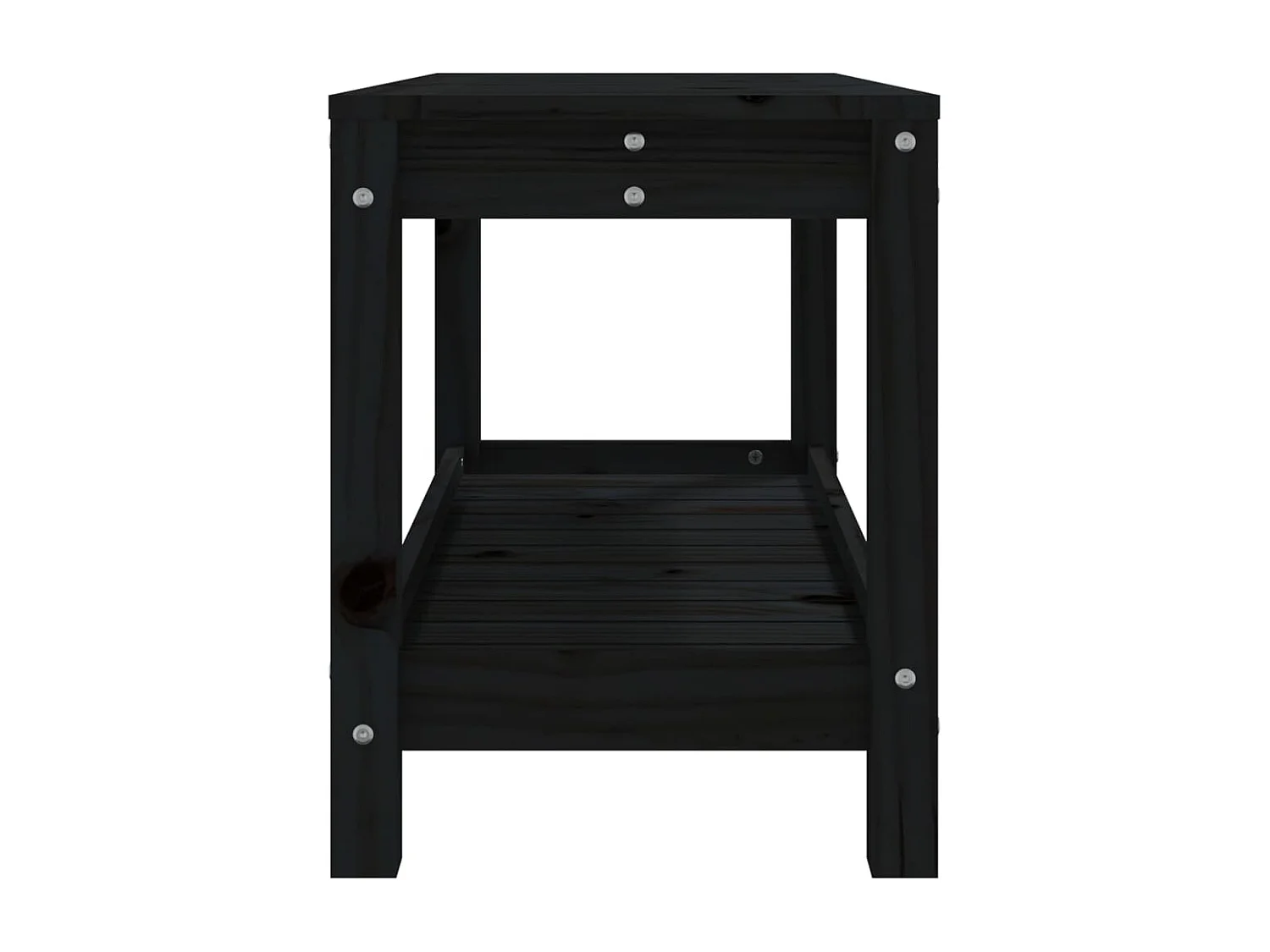 Banc de jardin noir 82,5x35x45 bois massif de pin