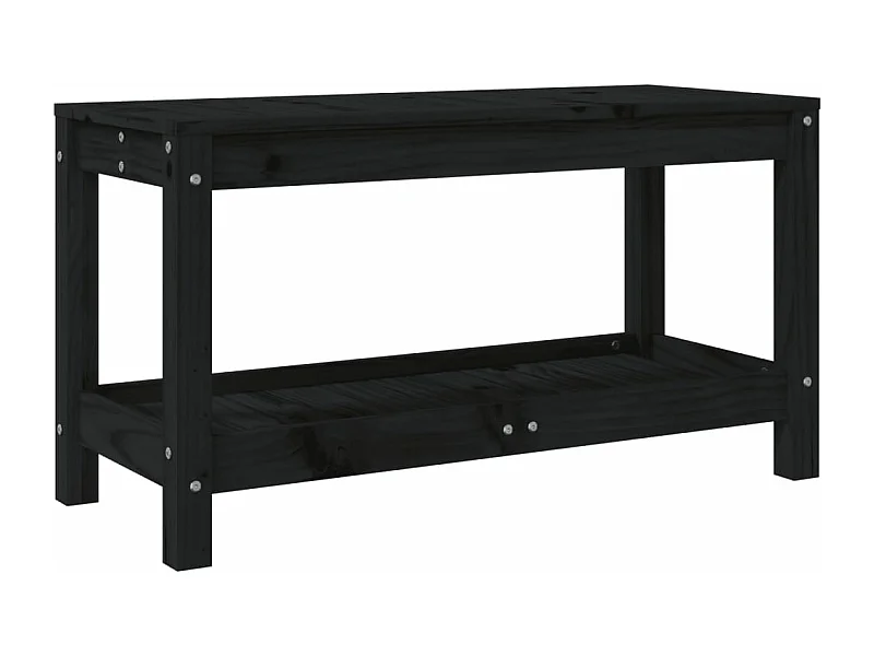 Banc de jardin noir 82,5x35x45 bois massif de pin