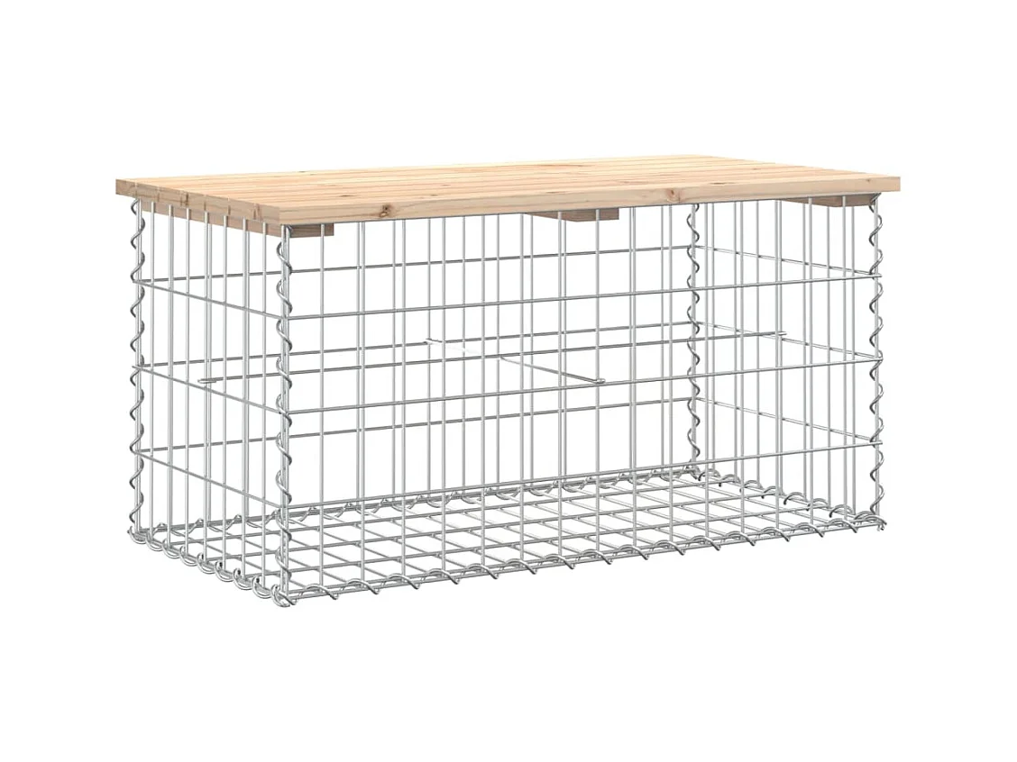 Banc de jardin design de gabion 83x44x42 bois massif de pin