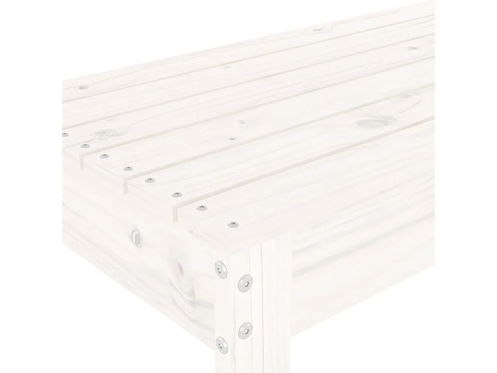 Banc de jardin blanc 80x38x45 bois massif de pin