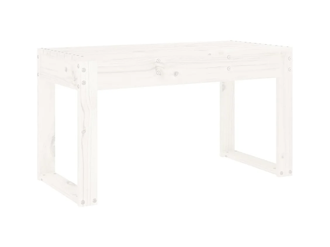 Banc de jardin blanc 80x38x45 bois massif de pin