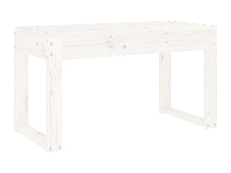 Banc de jardin blanc 80x38x45 bois massif de pin