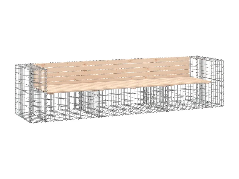 Banc de jardin design gabion 287x71x65,5 bois massif de pin
