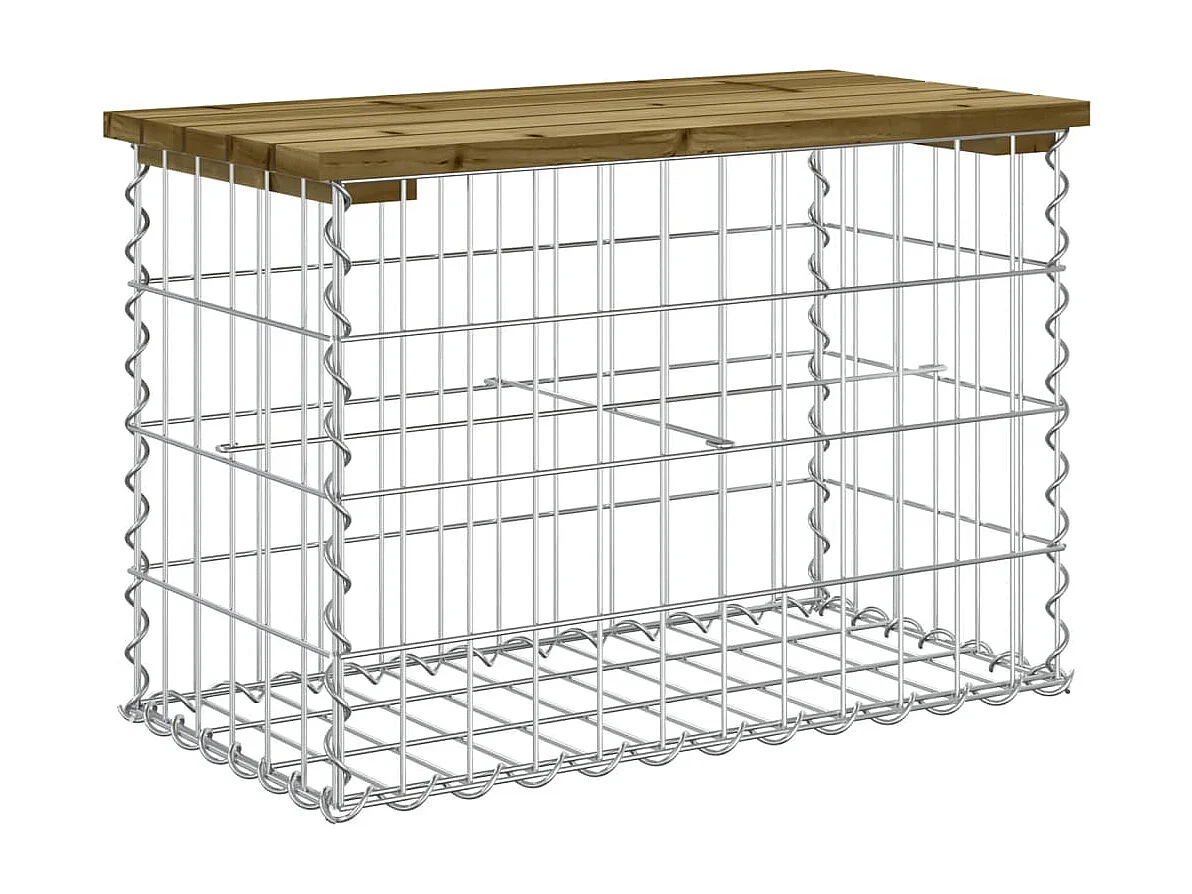 Banc de jardin design gabion 63x31,5x42 bois de pin imprégné