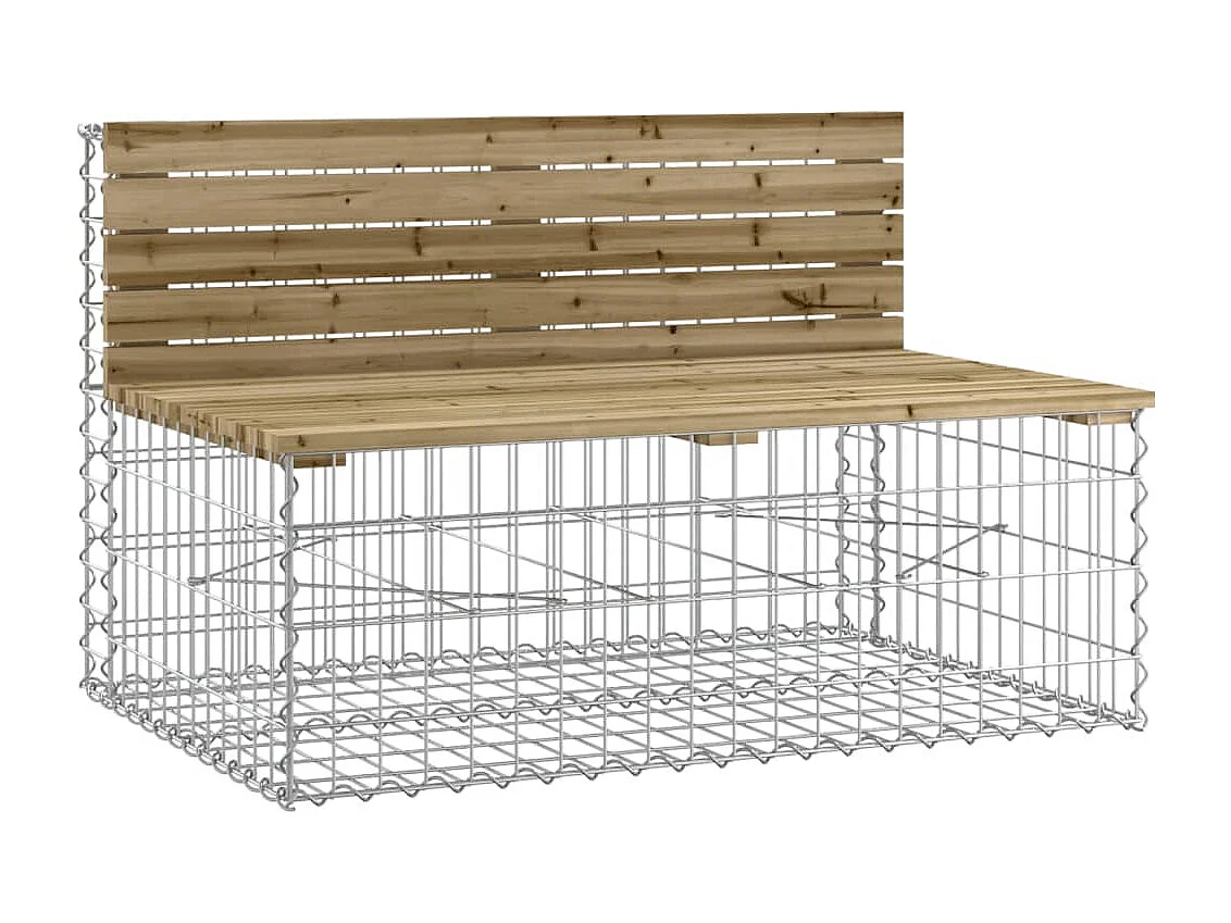 Banc de jardin design gabion 103x70x65 bois de pin imprégné