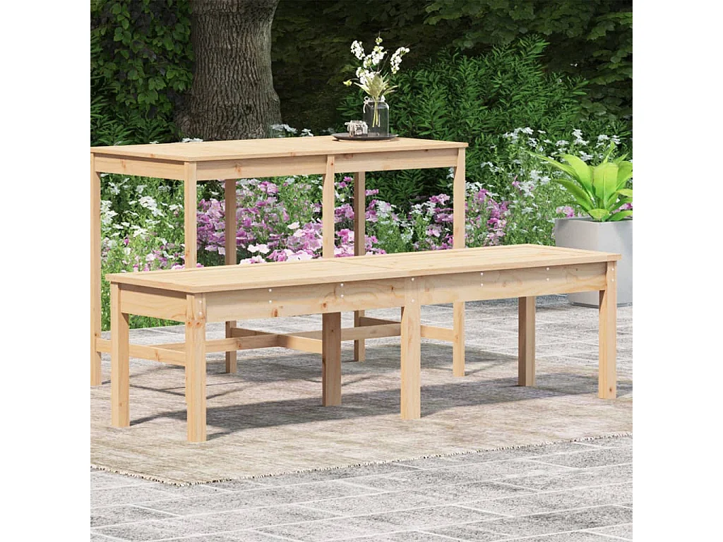 Banc de jardin à 2 places 159,5x44x45 bois massif de pin