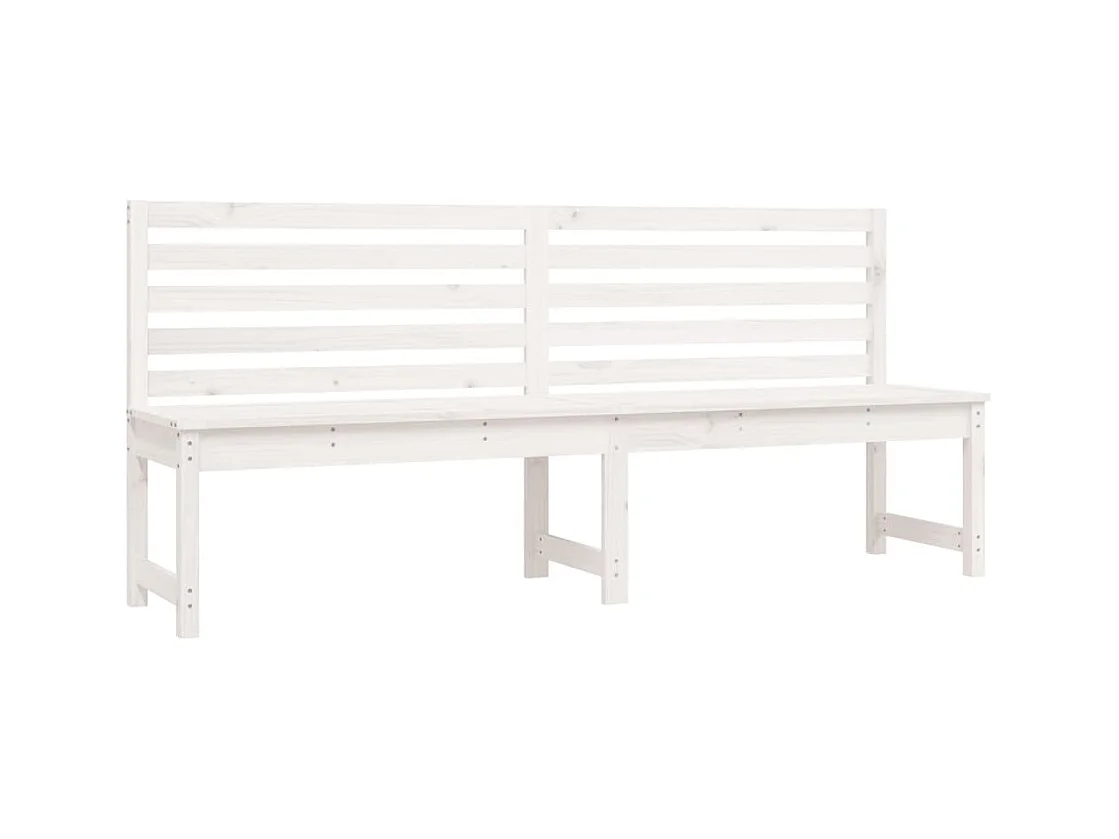 Banc de jardin blanc 201,5cm bois massif de pin