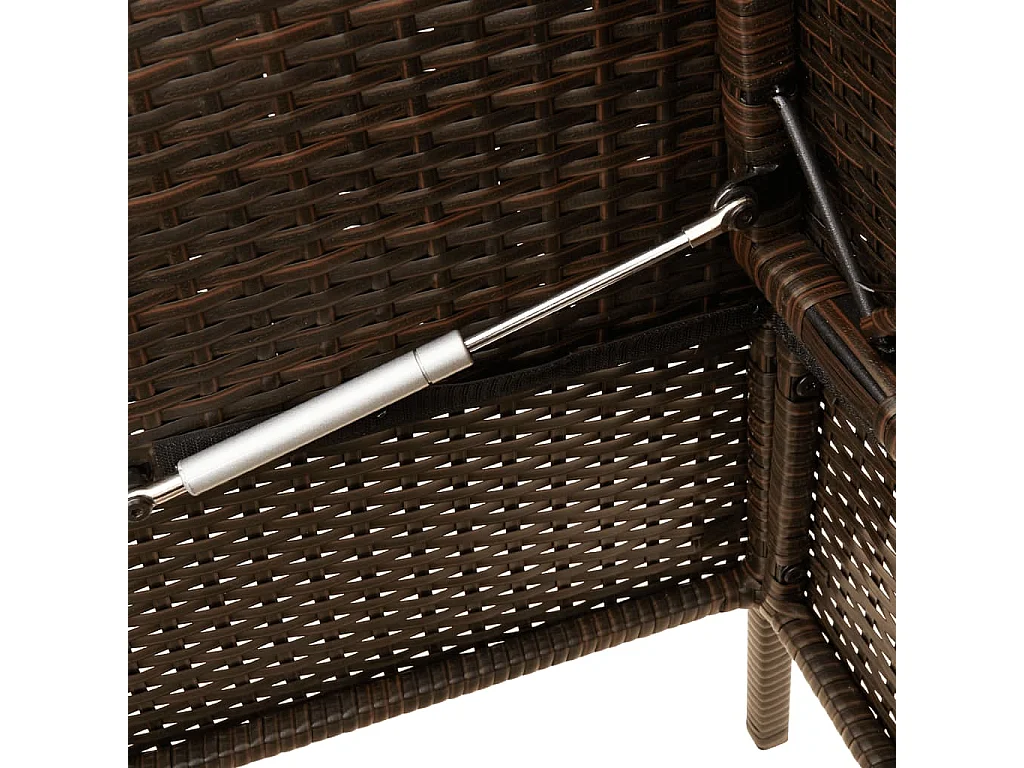 Banc de jardin avec coussins marron résine tressée