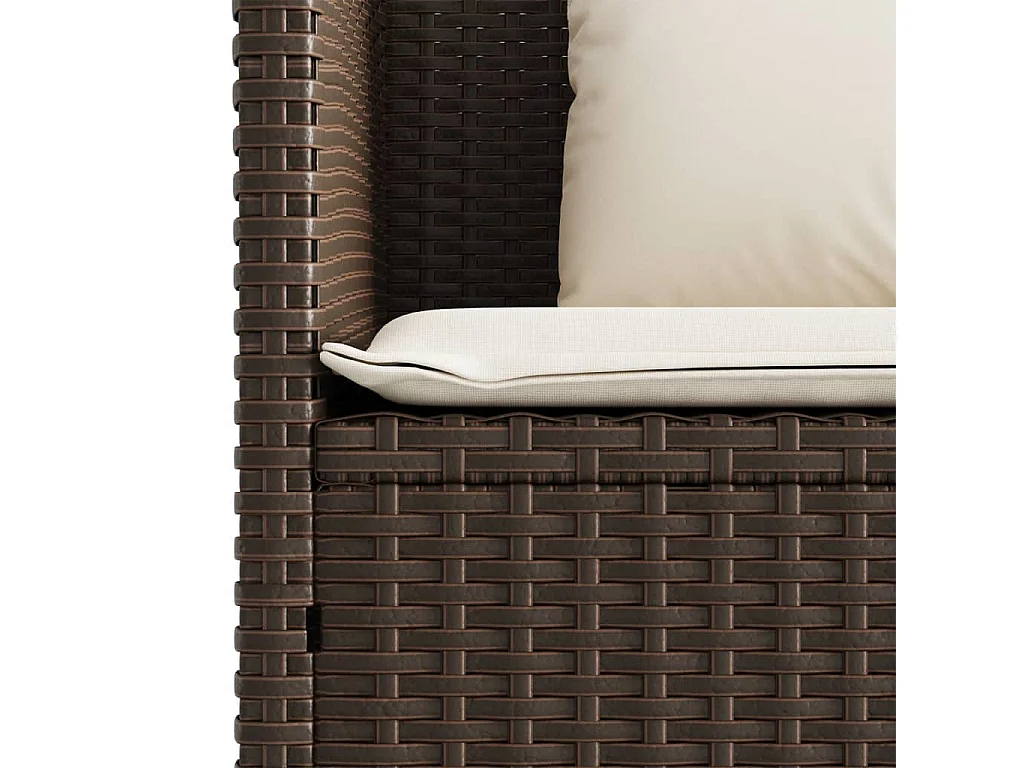 Banc de jardin avec coussins marron résine tressée