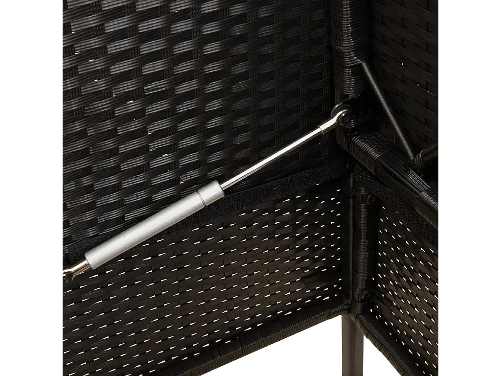 Banc de jardin avec coussins noir résine tressée