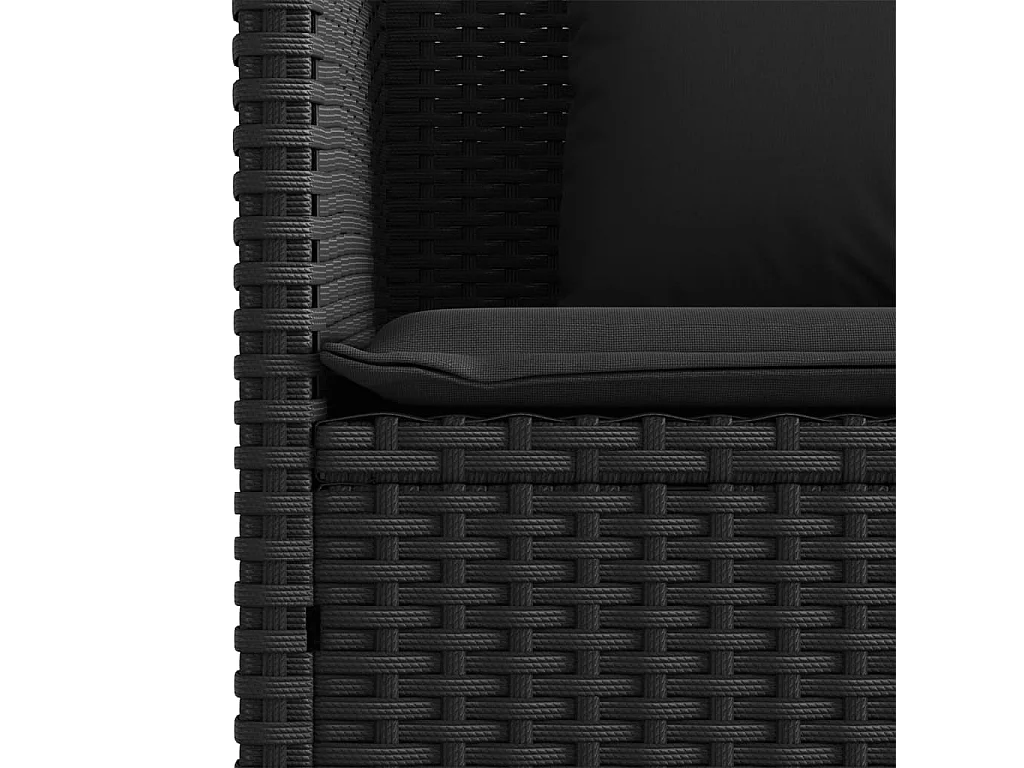 Banc de jardin avec coussins noir résine tressée