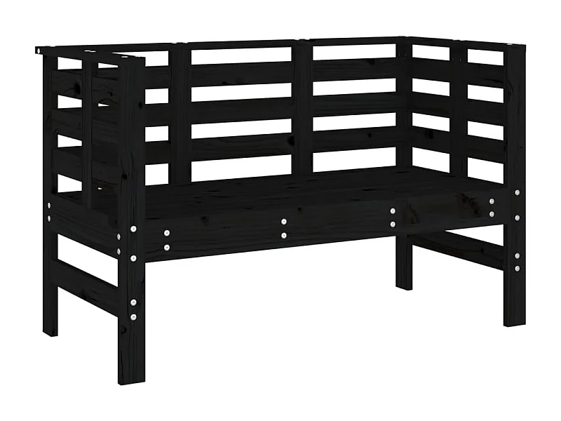 Banc de jardin noir 111,5x53x71 bois massif de pin